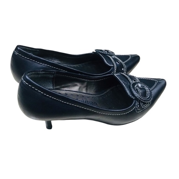 Libby Edelman Becca Point Toe Black Leather shoes 6M - Picture 5 of 7